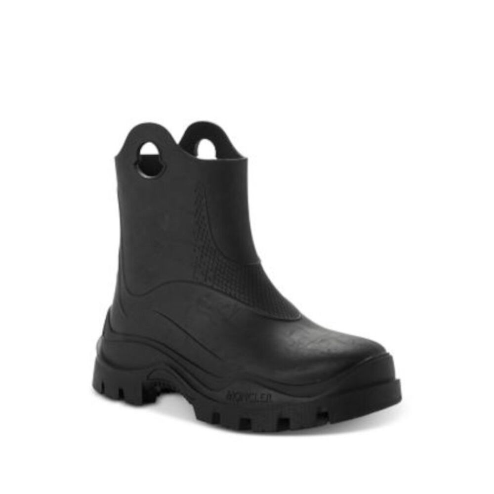 MONCLER Womens Black 1" Platform Pull-Tab Misty Round Toe Rain Boots 40